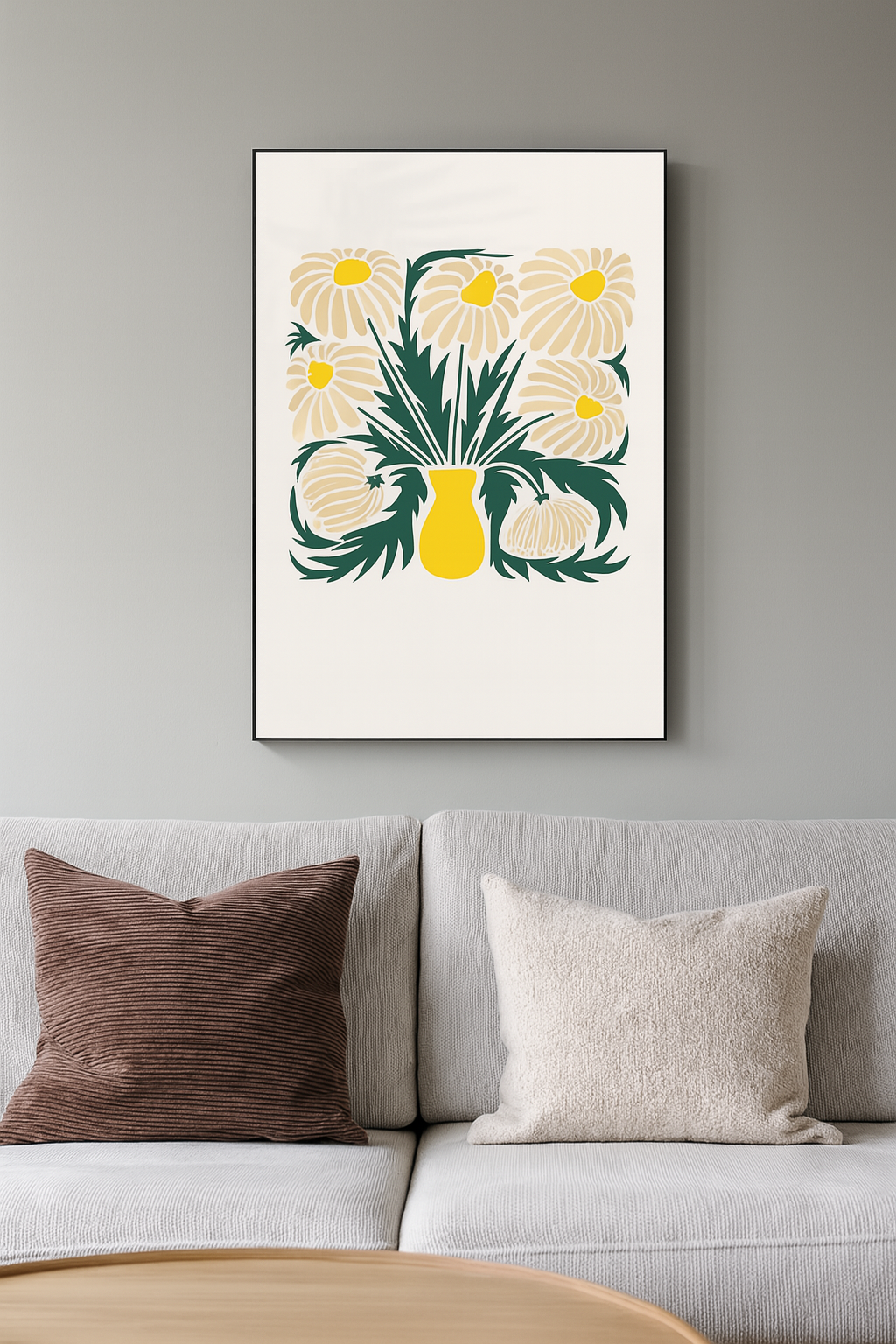 Daisy Bloom Wall Art – Retro Floral Wall Art