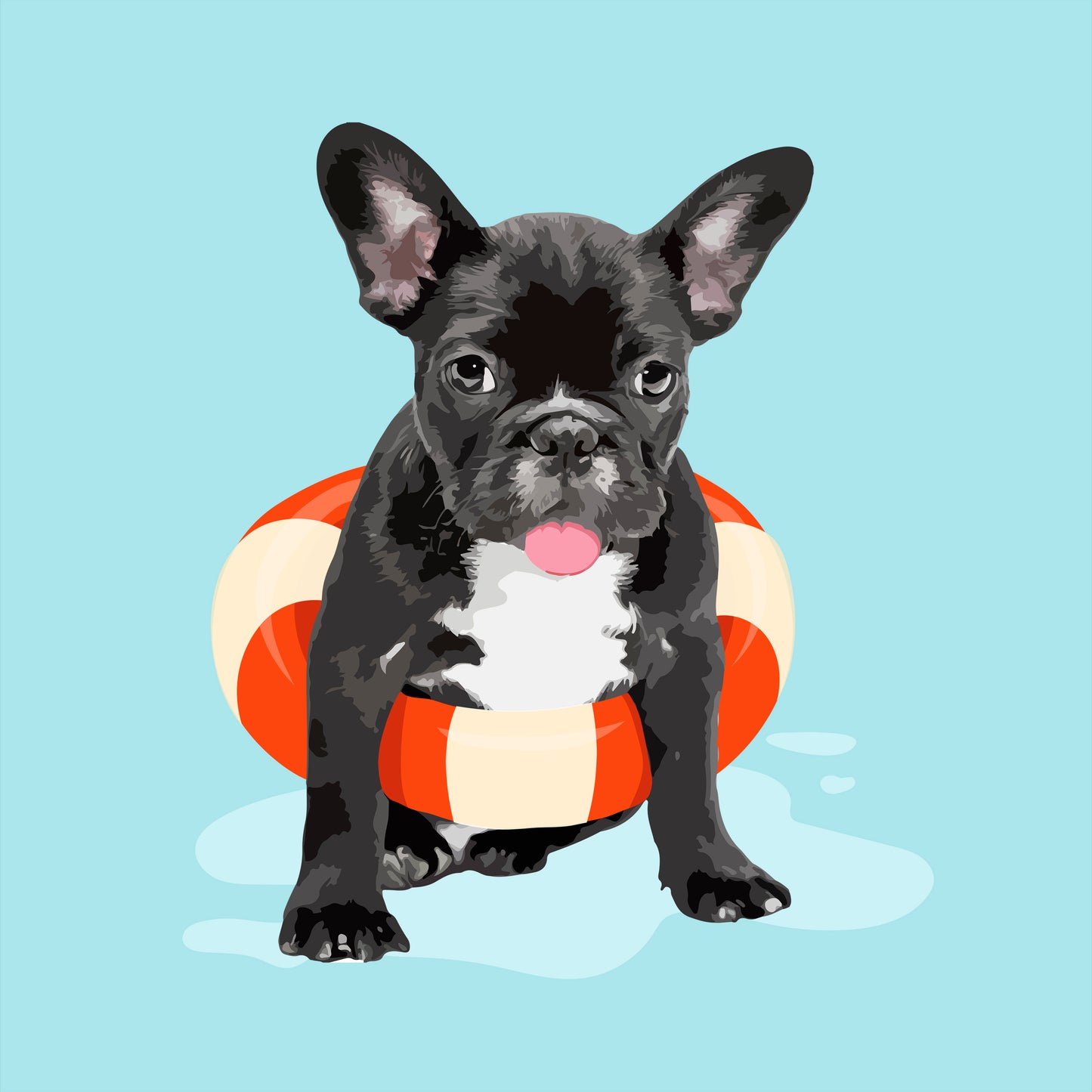French Bulldog Floatie – Cute Dog Wall Art