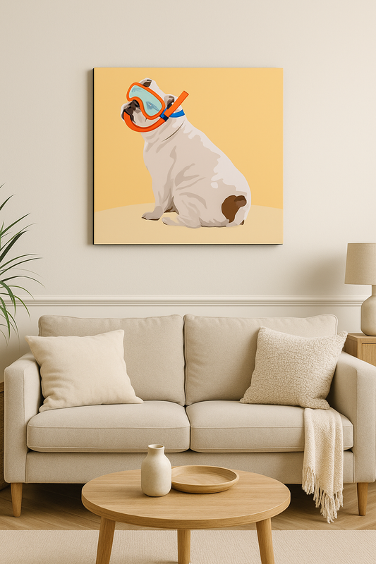 Bulldog Beach Mode – Funny Dog Wall Art