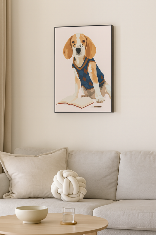 Professor Pup – Funny Beagle Wall Art