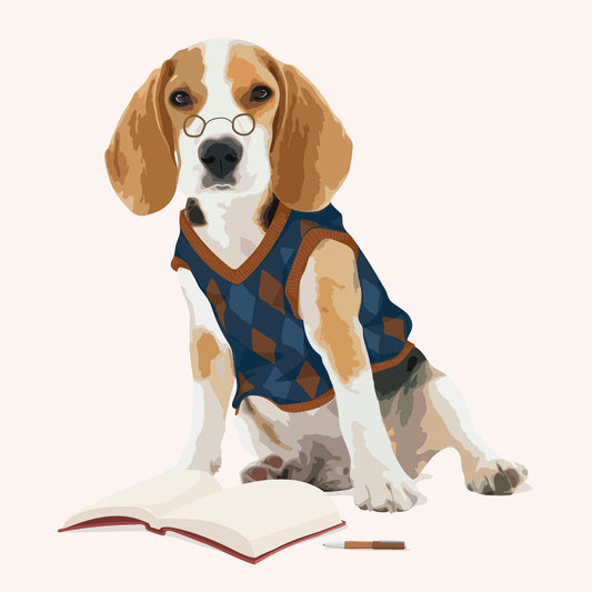 Professor Pup – Funny Beagle Wall Art