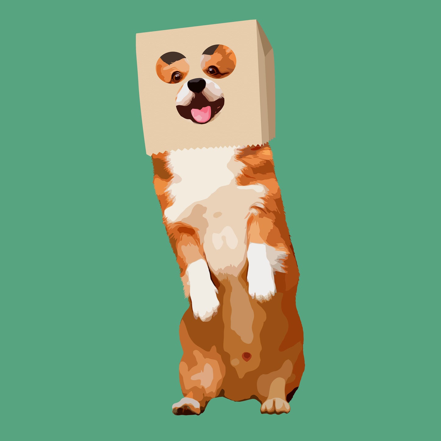 Masked Mischief – Quirky Corgi Wall Art